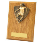 Wood Plaque with Female Footballer Trim