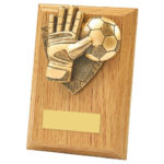 Wood Plaque with Goalie Football Trim