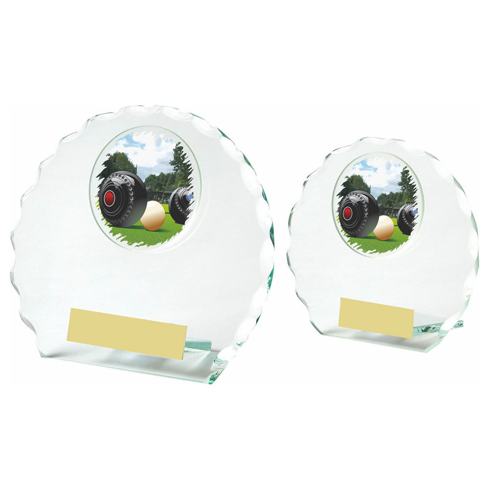 Circular Glass Lawn Bowls Trophy