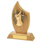 Wooden Tear Female Golfer Golf Trophy