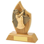 Wooden Tear Female Golfer Golf Trophy