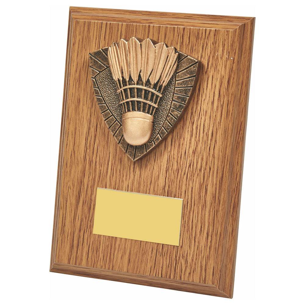 Wood Plaque with Badminton Trim