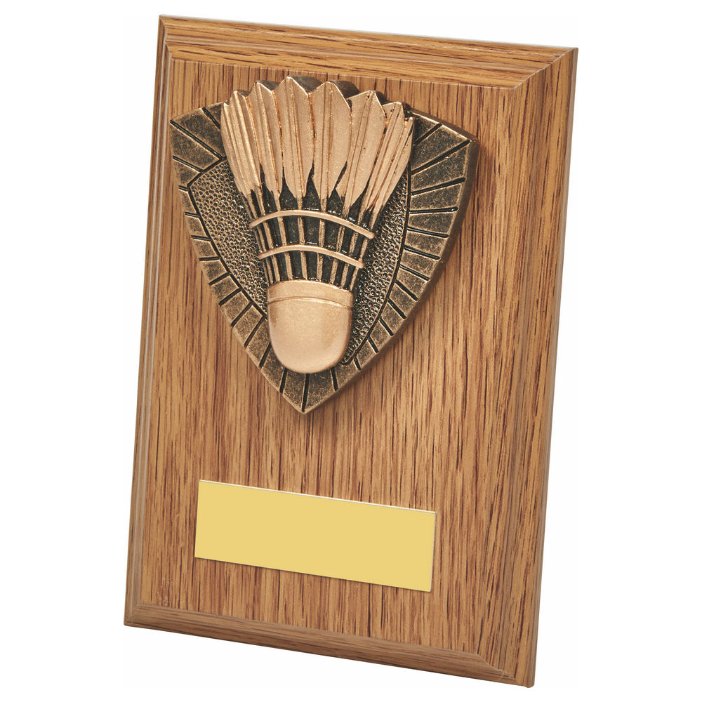 Wood Plaque with Badminton Trim