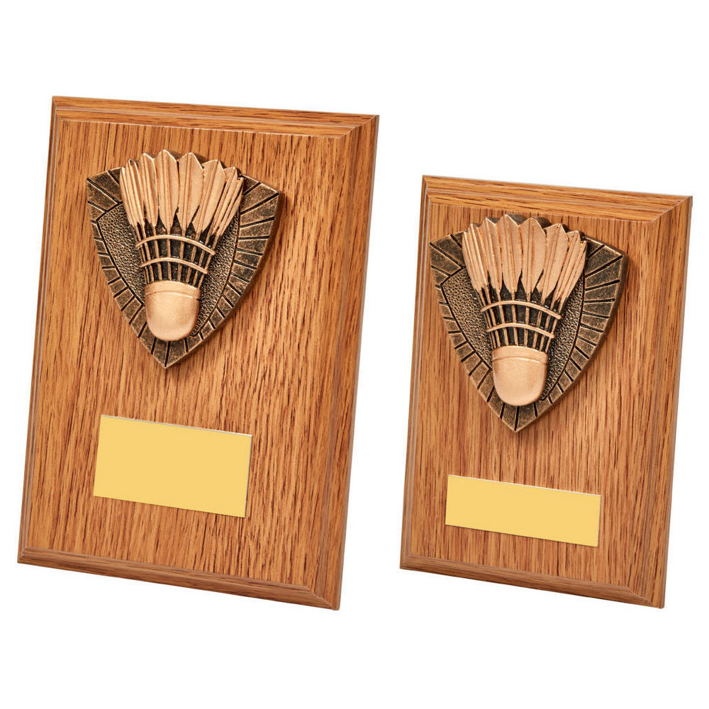 Wood Plaque with Badminton Trim