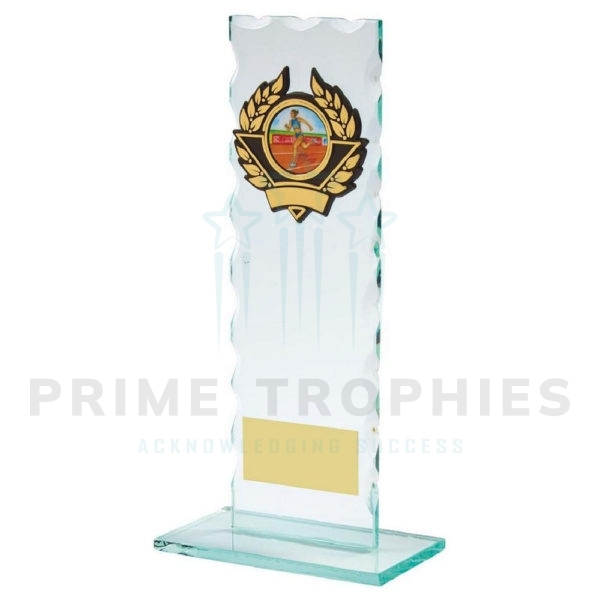 Rectangular Jade Glass Award with Trim