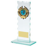 Rectangular Jade Glass Award with Trim