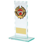 Rectangular Jade Glass Award with Trim