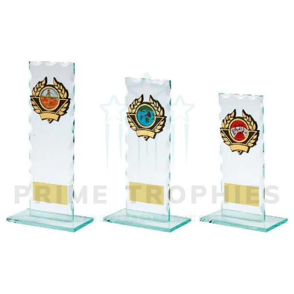 Rectangular Jade Glass Award with Trim