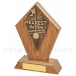 Wooden Diamond Nearest the Pin Golf Trophy