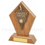 Wooden Diamond Longest Drive Golf Trophy