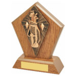 Wooden Diamond Golf Bag Trophy