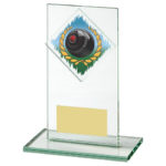 Rectangular Glass Lawn Bowls Trophy