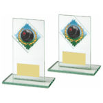 Rectangular Glass Lawn Bowls Trophy