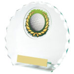 Circular Glass Golf Ball Trophy