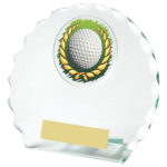 Circular Glass Golf Ball Trophy