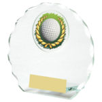 Circular Glass Golf Ball Trophy