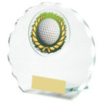 Circular Glass Golf Ball Trophy