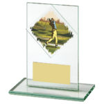 Rectangular Glass Male Golf Trophy