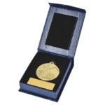 Male Kick Football Medal in Case