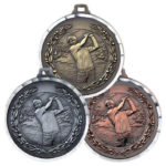 Diamond Edged Male Golf Medal