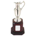 Nickel Plated Claret Jug on Tall Wood Plinth