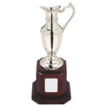 Nickel Plated Claret Jug on Tall Wood Plinth