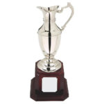 Nickel Plated Claret Jug on Tall Wood Plinth