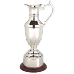 Nickel Plate Claret Jug on Wood Plinth