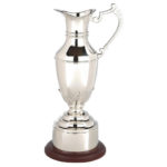 Nickel Plate Claret Jug on Wood Plinth