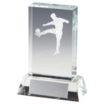 3D Crystal Football Trophy