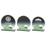 Circular Crystal Golf Ball Trophy