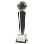 Tall Crystal Golf Ball Column Trophy