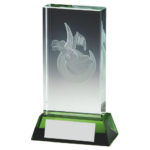 Golf Bag Golf Glass Block Trophy