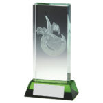 Golf Bag Golf Glass Block Trophy