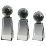 Crystal Golf Ball Column Trophy