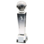 Crystal Column 3D Football Trophy