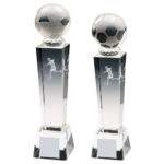 Crystal Column 3D Football Trophy