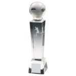 Crystal Column 3D Football Trophy