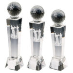 3D Male Golfer Crystal Golf Trophy