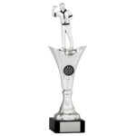 Tall Silver & Black Darts Figure Trophy