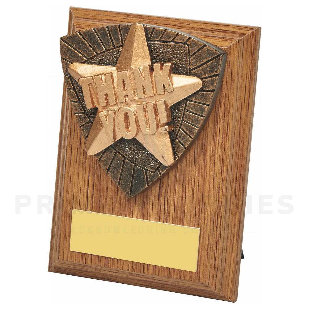 Wood Plaque with Thank You Trim