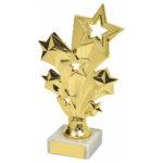 Gold Silver or Pink Stars Achievement Trophy