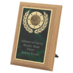 Green Front Light Wood Plaque