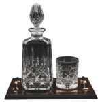 Crystal Spirit Decanter and Spirit Glass on Tray