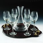 Wine Decanter and 6 Wine Glasses on Tray