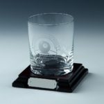 Single Spirit Glass on Wood Stand