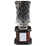 Lead Crystal Vase Award on Wood Base