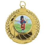 Wreath Edge Medal with Coloured Centre