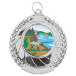 Wreath Edge Medal with Coloured Centre