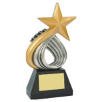 Gold or Silver Swirl Star Trophy